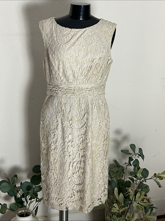 Adrianna Papell Dresses & Skirts - Adrianna Papell, EUC, size 8, Ivory lace dress, measurements in description
